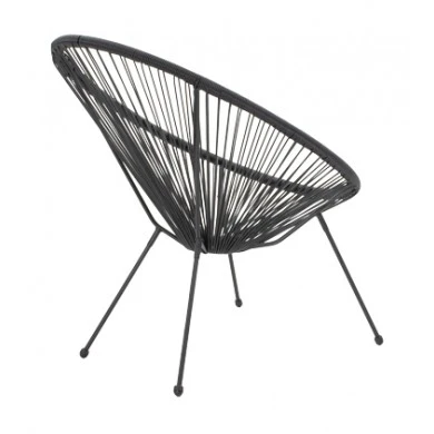 Acapulco armchair pakoworld metal black- pe black 71x78x85cm