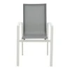 Garden armchair Dashiell  pakoworld metal white textilene light grey 71x58x94cm