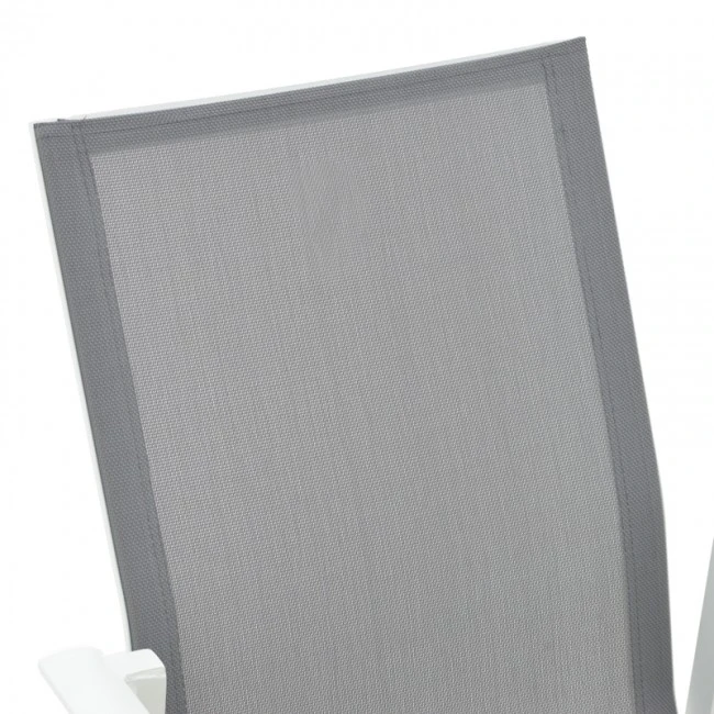 Garden armchair Dashiell  pakoworld metal white textilene light grey 71x58x94cm
