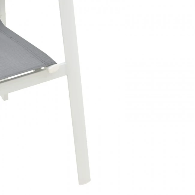 Garden armchair Dashiell  pakoworld metal white textilene light grey 71x58x94cm