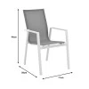 Garden armchair Dashiell  pakoworld metal white textilene light grey 71x58x94cm