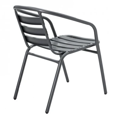 Chair Tade pakoworld metal in dark gray color 54x58x73cm