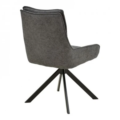 Armchair Konelian pakoworld dark grey farbric with black color metal leg 54x63x88cm