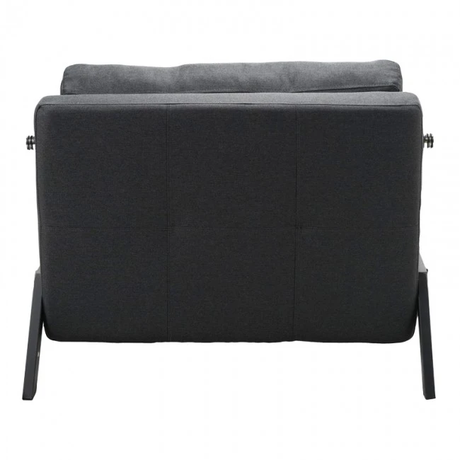 Armchair-bed Fancy pakoworld fabric in anthracite shade and black metal leg 95x98x70cm