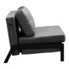 Armchair-bed Fancy pakoworld velvet fabric in anthracite shade and black metal leg 95x98x70cm