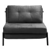 Armchair-bed Fancy pakoworld velvet fabric in anthracite shade and black metal leg 95x98x70cm