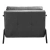 Armchair-bed Fancy pakoworld velvet fabric in anthracite shade and black metal leg 95x98x70cm