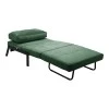 Armchair-bed Fancy pakoworld velvet fabric in dark green shade and black metal leg 95x98x70cm