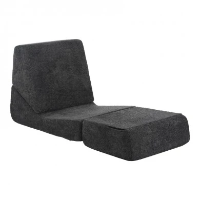 Armchair-Bed Ferderina pakoworld fabric in dark grey color 66x102x73cm
