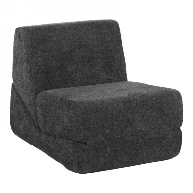 Armchair-Bed Ferderina pakoworld fabric in dark grey color 66x102x73cm