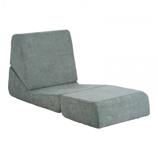 Armchair-Bed Ferderina pakoworld fabric in light grey color 66x102x73cm