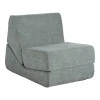 Armchair-Bed Ferderina pakoworld fabric in light grey color 66x102x73cm