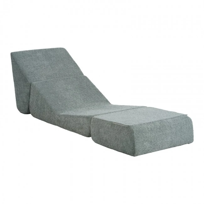 Armchair-Bed Ferderina pakoworld fabric in light grey color 66x102x73cm