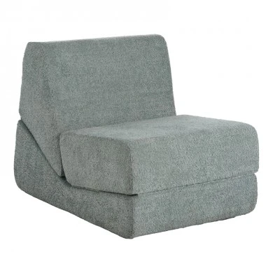 Armchair-Bed Ferderina pakoworld fabric in light grey color 66x102x73cm