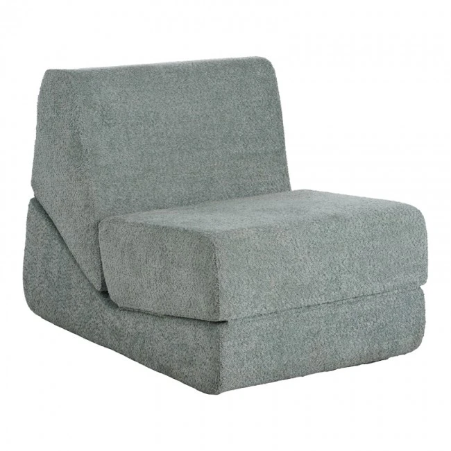 Armchair-Bed Ferderina pakoworld fabric in light grey color 66x102x73cm
