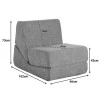 Armchair-Bed Ferderina pakoworld fabric in light grey color 66x102x73cm
