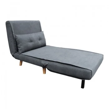 Armchair-bed Josuane I pakoworld fabric in anthracite shade 78x80x81cm