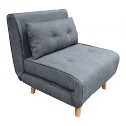 Armchair-bed Josuane I pakoworld fabric in anthracite shade 78x80x81cm