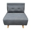 Armchair-bed Josuane I pakoworld fabric in anthracite shade 78x80x81cm