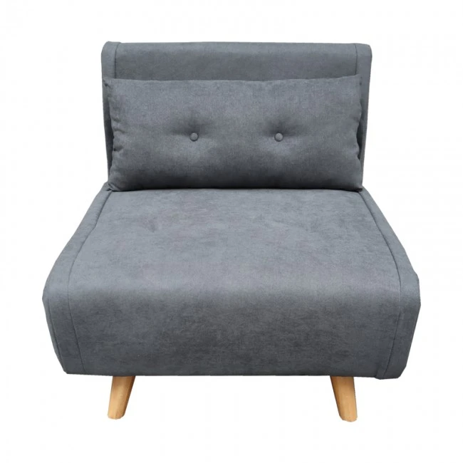 Armchair-bed Josuane I pakoworld fabric in anthracite shade 78x80x81cm