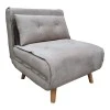 Armchair-bed Josuane I pakoworld velvet in grey shade 78x80x81cm
