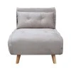 Armchair-bed Josuane I pakoworld velvet in grey shade 78x80x81cm