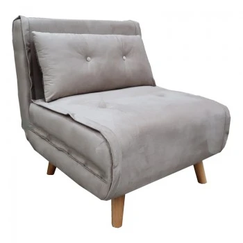 Armchair-bed Josuane I pakoworld velvet in grey shade 78x80x81cm