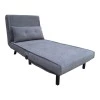 Armchair-bed Josuane pakoworld anthracite velvet and wooden leg in black shade 78x80x81cm