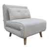 Armchair-bed Josuane pakoworld beige velvet and wooden leg in natural shade 78x80x81cm