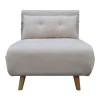 Armchair-bed Josuane pakoworld beige velvet and wooden leg in natural shade 78x80x81cm