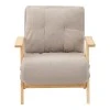 Armchair-Bed Restyl pakoworld rubberwood- fabric in cream shade 75x60x93cm