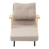 Armchair-Bed Restyl pakoworld rubberwood- fabric in cream shade 75x60x93cm