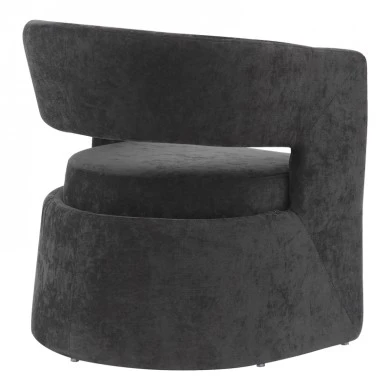 Armchair Leicy pakoworld fabric in black shade 69x63x76.5cm