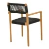 Armchair Lengan pakoworld teak wood frame in natural shade-black rope 54x52x80cm