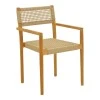 Armchair Lengan pakoworld teak wood frame in natural shade-beige rope 54x52x80cm