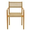Armchair Lengan pakoworld teak wood frame in natural shade-beige rope 54x52x80cm
