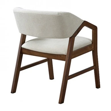 Armchair Livia pakoworld rubberwood in walnut-ecru shade 47.5x54.5x78cm