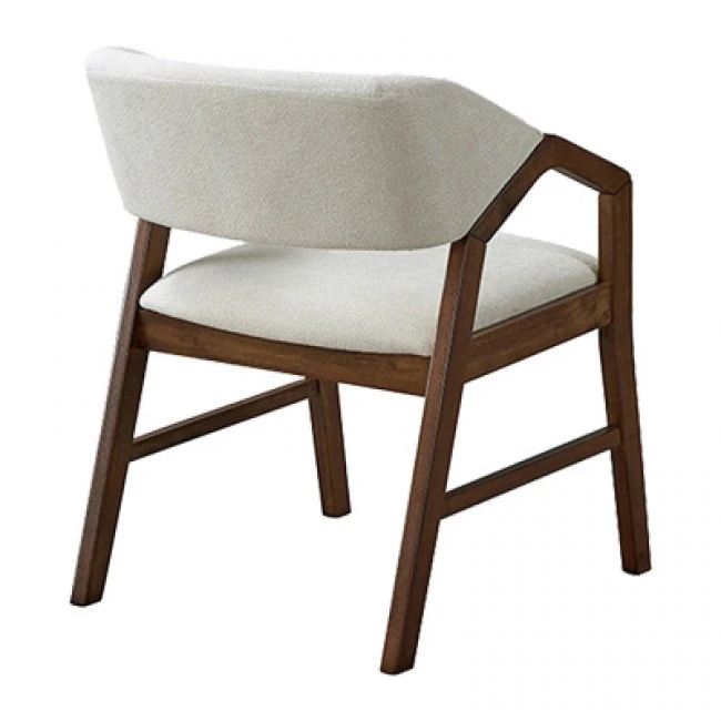 Armchair Livia pakoworld rubberwood in walnut-ecru shade 47.5x54.5x78cm