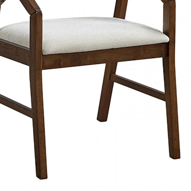 Armchair Livia pakoworld rubberwood in walnut-ecru shade 47.5x54.5x78cm