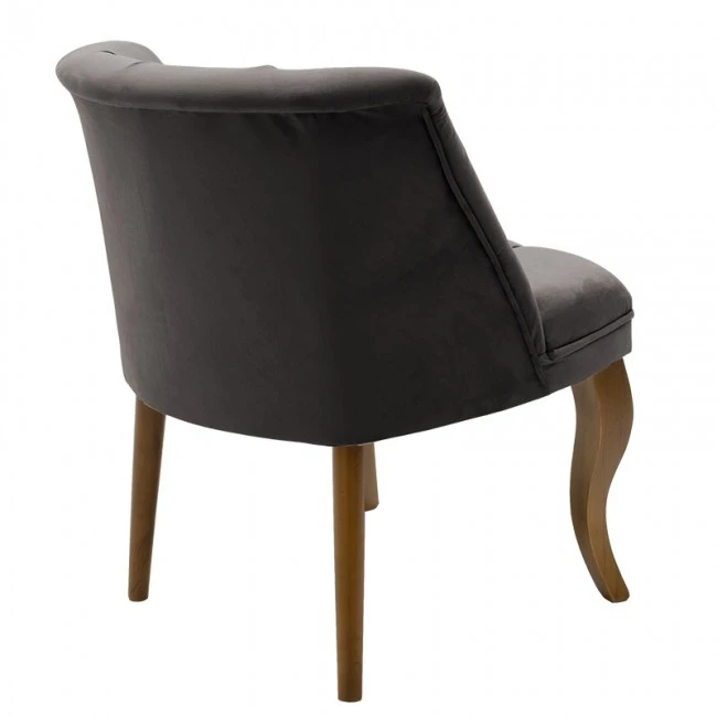 Armchair Loreta pakoworld velvet anthracite-walnut 59x64x73cm