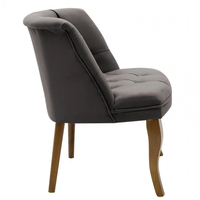 Armchair Loreta pakoworld velvet anthracite-walnut 59x64x73cm