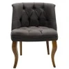 Armchair Loreta pakoworld velvet anthracite-walnut 59x64x73cm