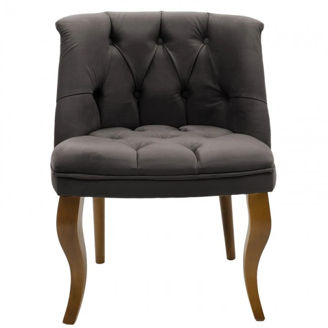 Armchair Loreta pakoworld velvet anthracite-walnut 59x64x73cm
