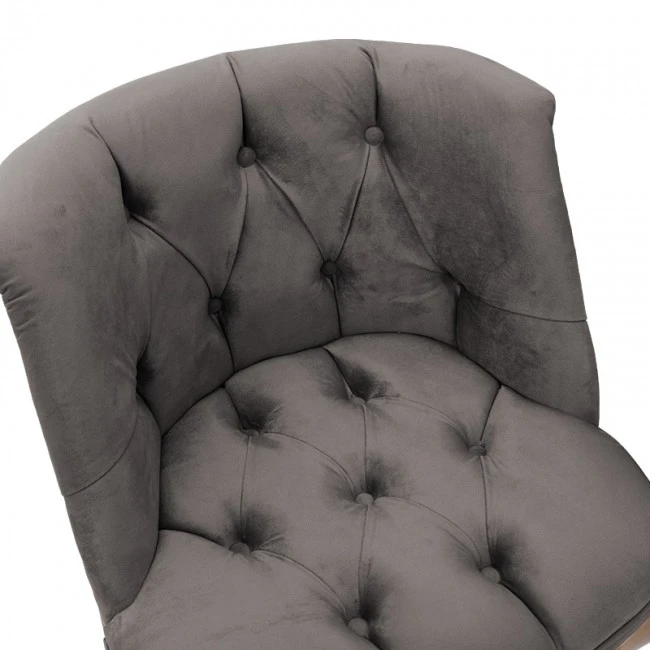 Armchair Loreta pakoworld velvet anthracite-walnut 59x64x73cm