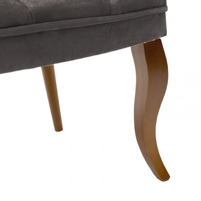 Armchair Loreta pakoworld velvet anthracite-walnut 59x64x73cm