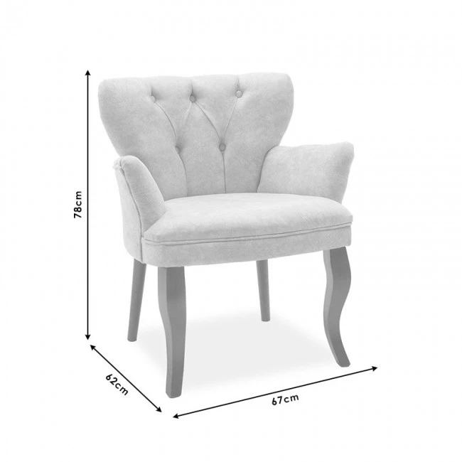 Armchair Loreta pakoworld velvet anthracite-walnut 59x64x73cm