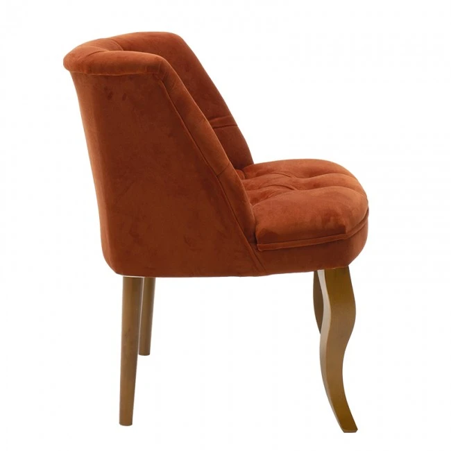 Armchair Loreta pakoworld velvet tile-walnut 59x64x73cm