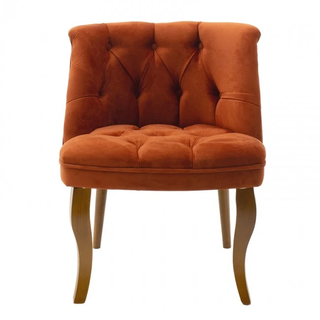 Armchair Loreta pakoworld velvet tile-walnut 59x64x73cm