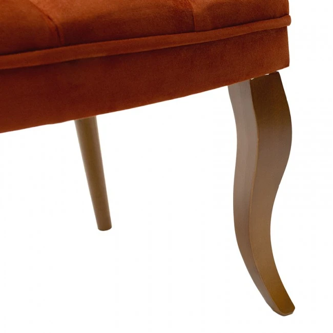 Armchair Loreta pakoworld velvet tile-walnut 59x64x73cm