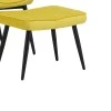 Armchair with footstool Dorita pakoworld velvet yellow-leg black metal 68.5x76x103cm